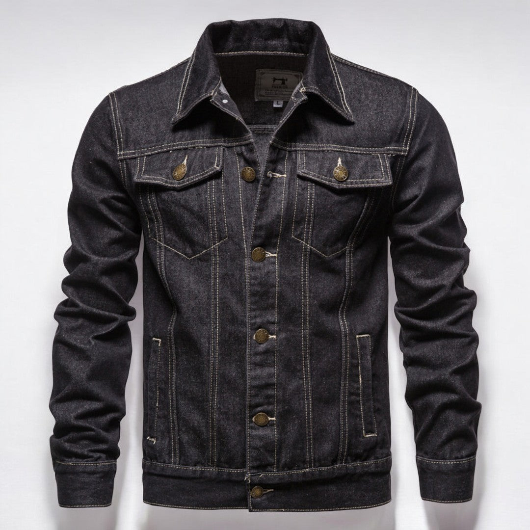 Herre Denim Jakke Vasket Design 4