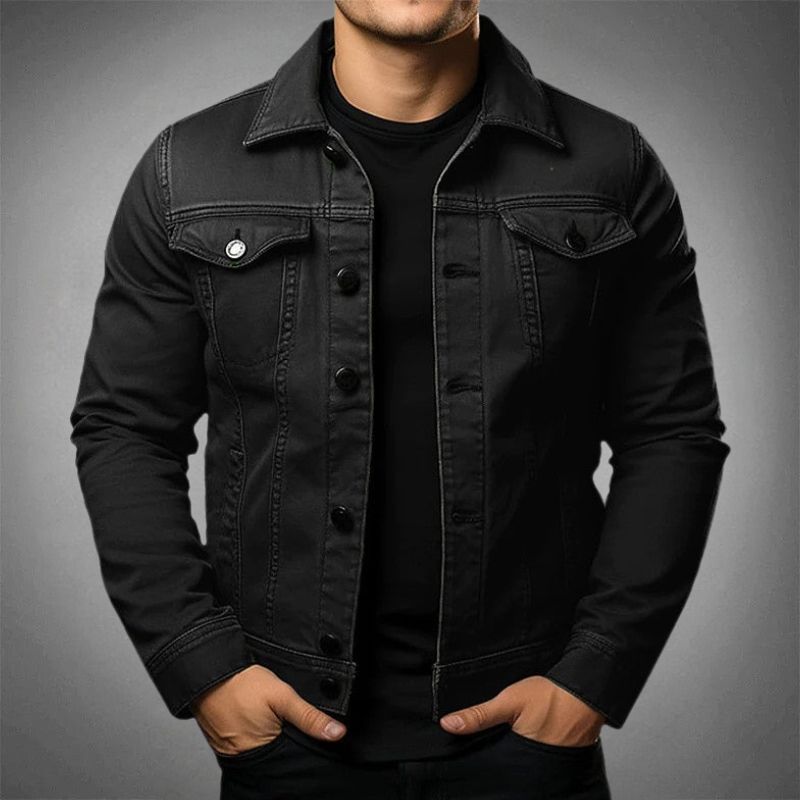 Herre Denimjakke Moderne Stil 2