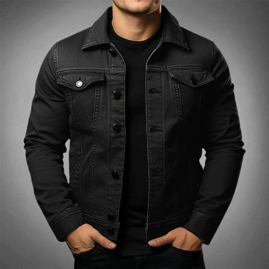 Herre Denimjakke Moderne Stil 2