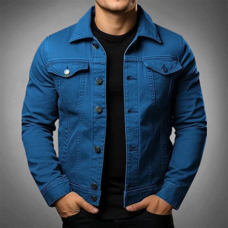 Herre Denimjakke Moderne Stil 3
