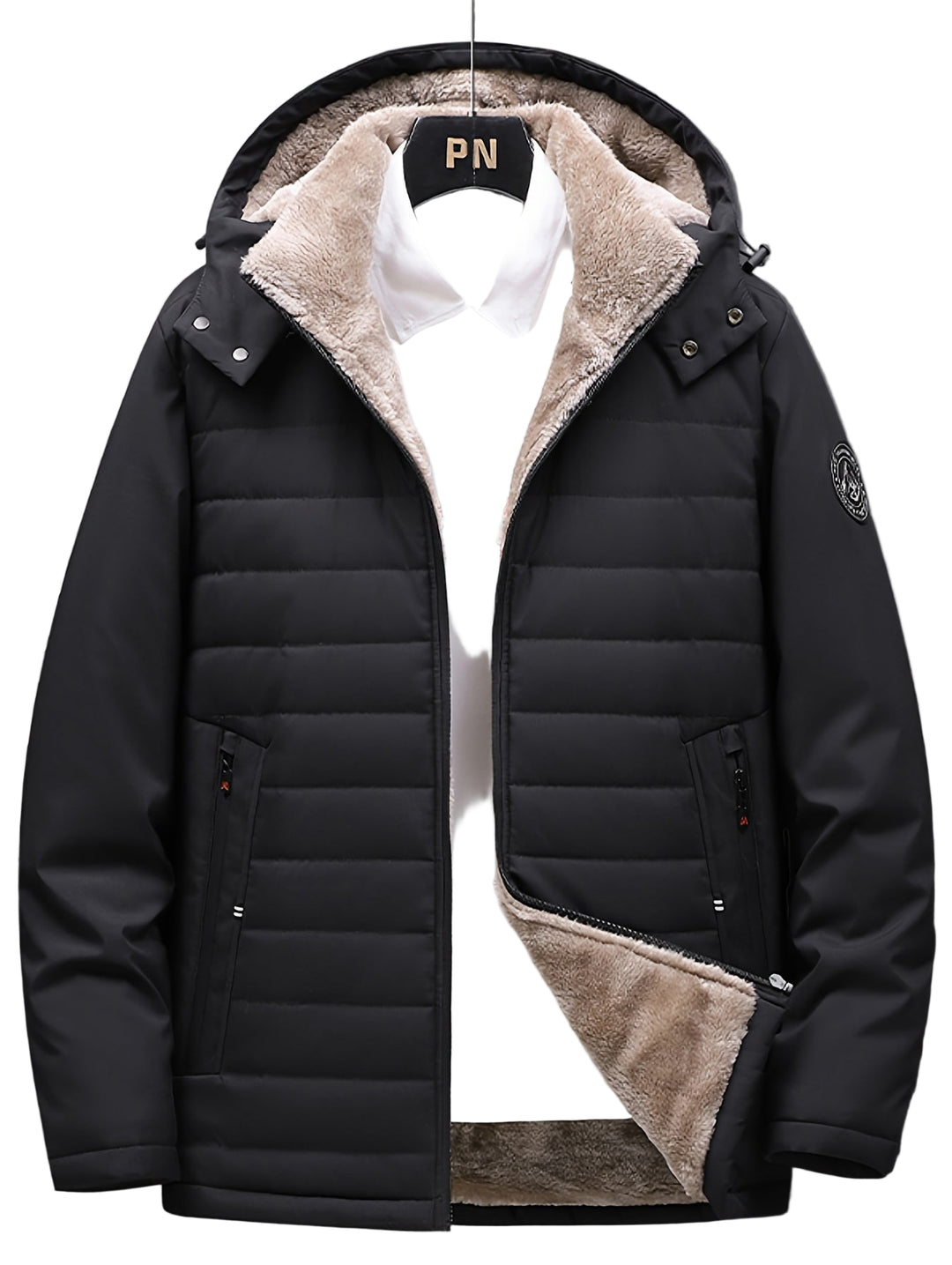 Herre Fleece Jakke med Hætte og Lynlås 0