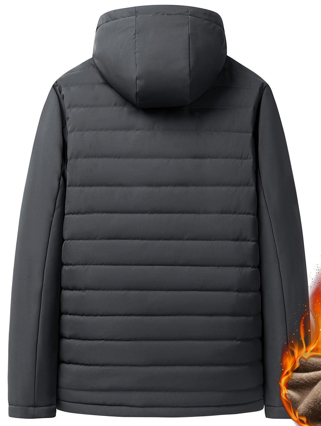 Herre Fleece Jakke med Hætte og Lynlås 2