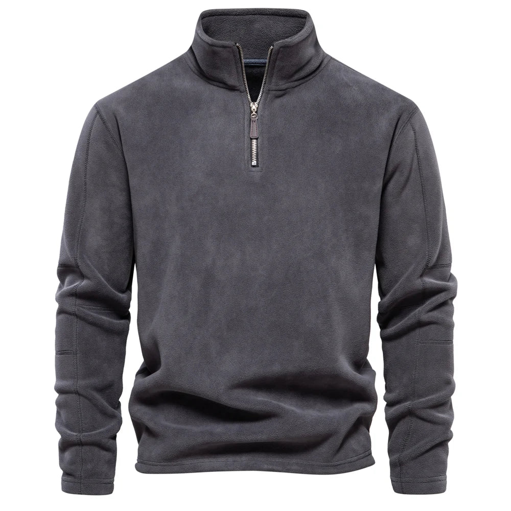 Herre Fleecejakke Pullover Design Lynlås Fleece 0