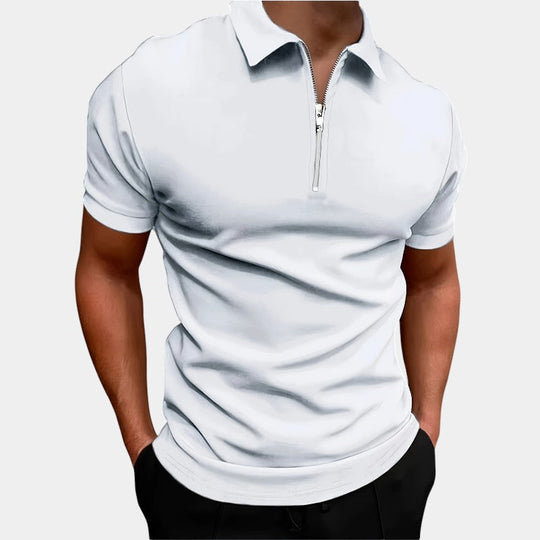 Herre Golf T-shirt Med Lynlås Strækbart Polyester 2