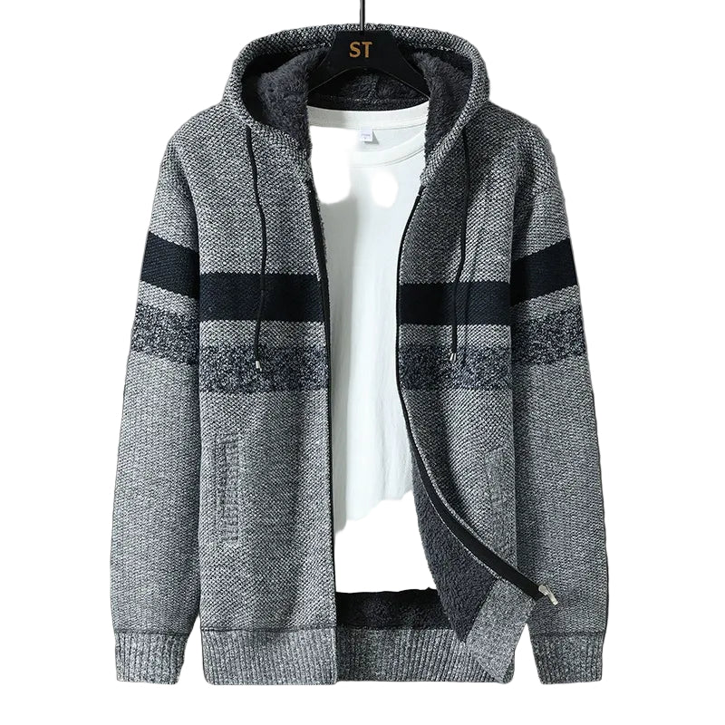 Herre Hættecardigan med Lynlås 0