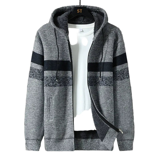 Herre Hættecardigan med Lynlås 0