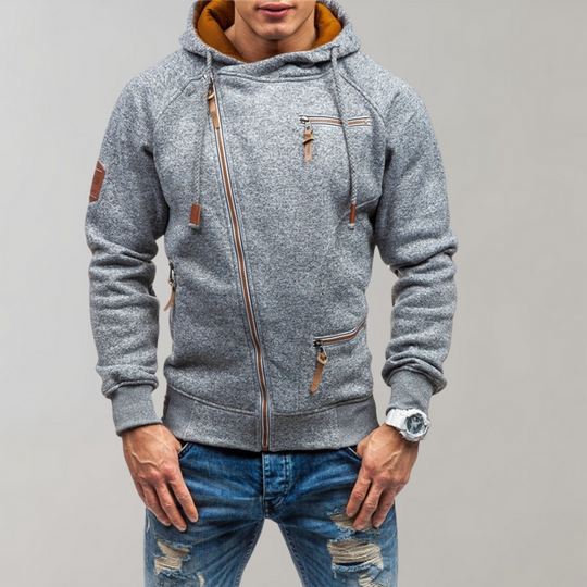 Herre Hættejakke Med Lynlås Casual Stil 3