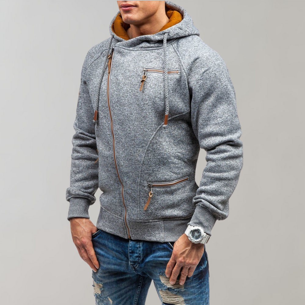 Herre Hættejakke Med Lynlås Casual Stil 4
