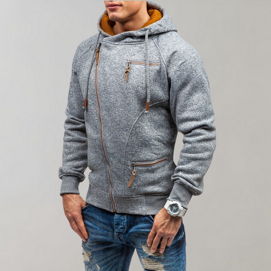 Herre Hættejakke Med Lynlås Casual Stil 4