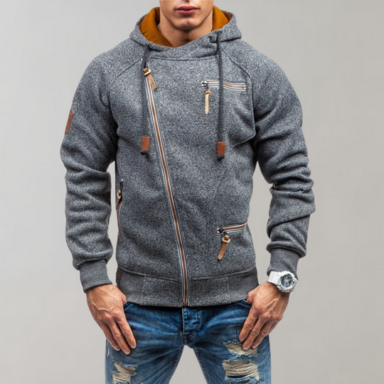 Herre Hættejakke Med Lynlås Casual Stil 5