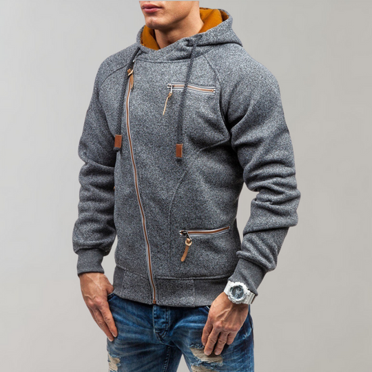 Herre Hættejakke Med Lynlås Casual Stil 6