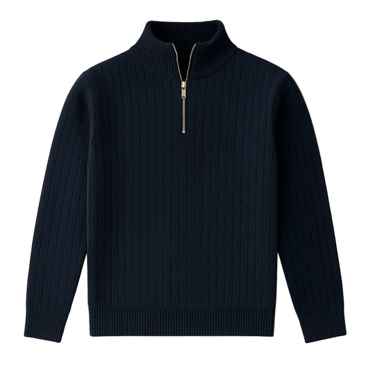 Herre Halv Lynlås Ribbet Jumper Moderne Strikblanding 0