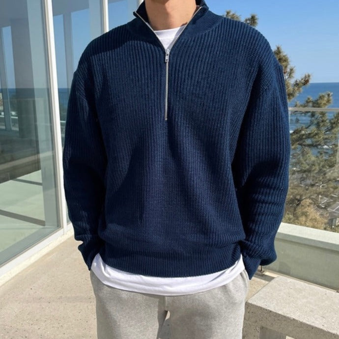 Herre Halvtrukket Sweater Tidløs Design 1