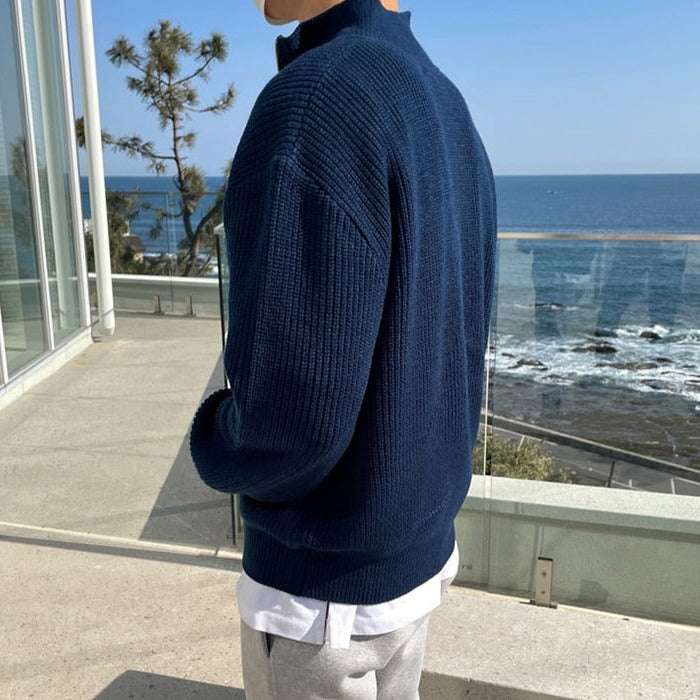 Herre Halvtrukket Sweater Tidløs Design 2