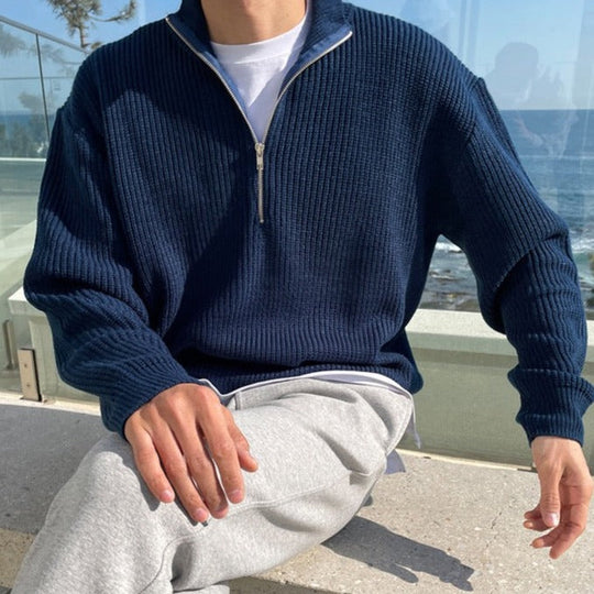 Herre Halvtrukket Sweater Tidløs Design 3