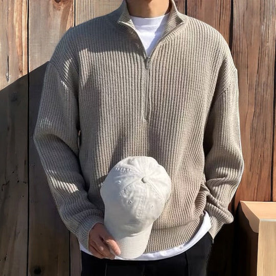 Herre Halvtrukket Sweater Tidløs Design 4