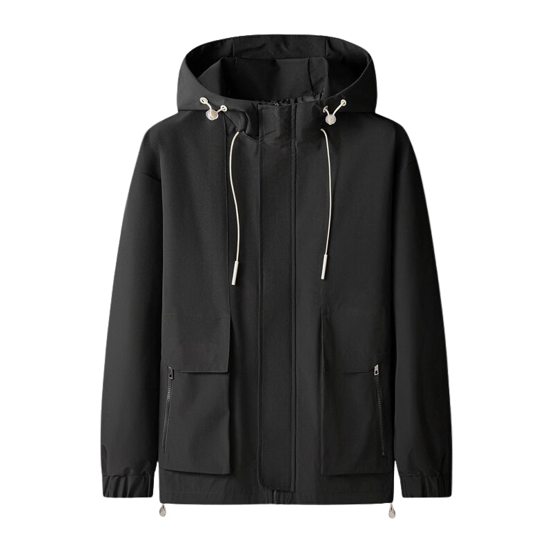 Herre Hooded Jakke Vandafvisende Med Lynlås 0