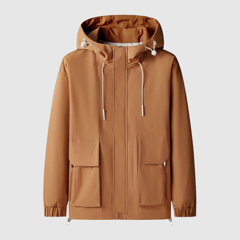 Herre Hooded Jakke Vandafvisende Med Lynlås 3