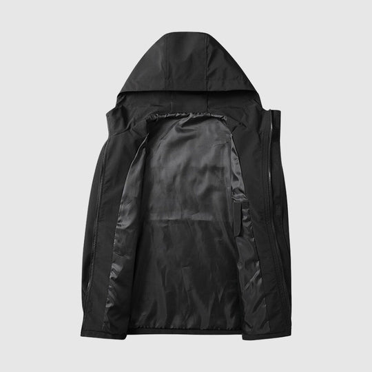 Herre Hooded Jakke Vandafvisende Med Lynlås 4