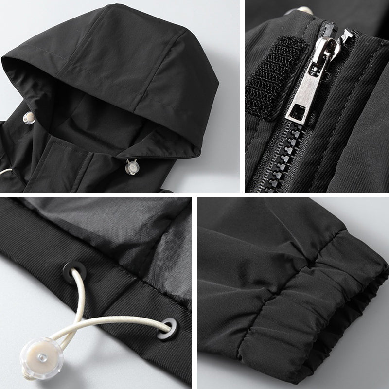 Herre Hooded Jakke Vandafvisende Med Lynlås 6
