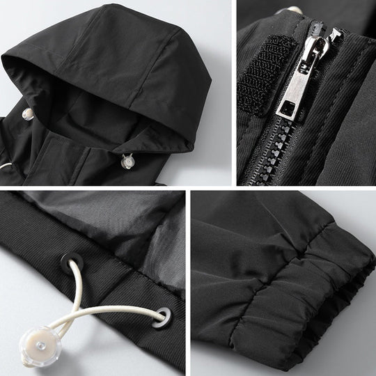 Herre Hooded Jakke Vandafvisende Med Lynlås 6