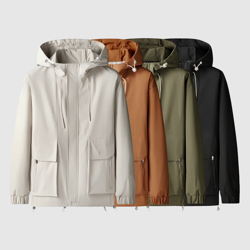 Herre Hooded Jakke Vandafvisende Med Lynlås 7
