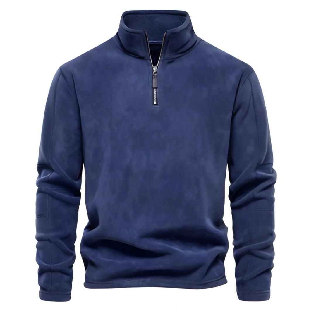 Herre Jakke Fleece Pullover Casual Stil med Halv Lynlås 10