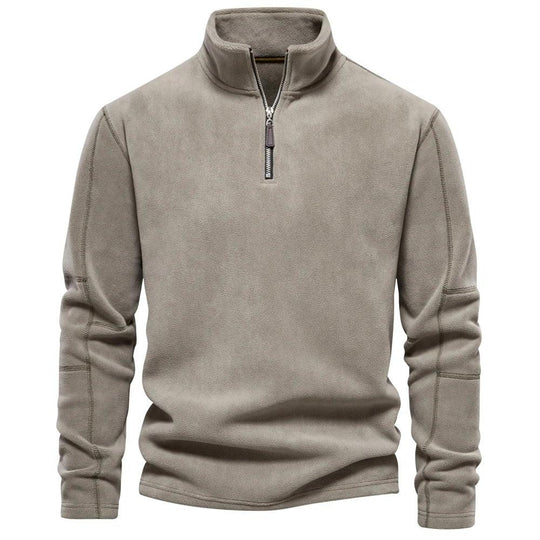 Herre Jakke Fleece Pullover Casual Stil med Halv Lynlås 11