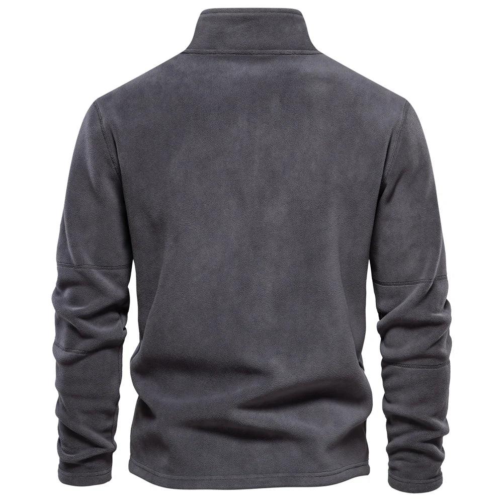 Herre Jakke Fleece Pullover Casual Stil med Halv Lynlås 2