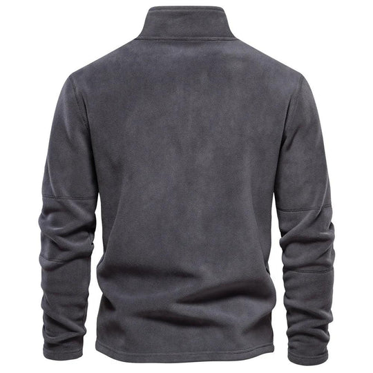 Herre Jakke Fleece Pullover Casual Stil med Halv Lynlås 2
