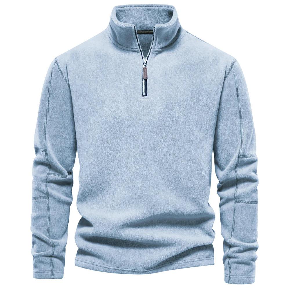 Herre Jakke Fleece Pullover Casual Stil med Halv Lynlås 6