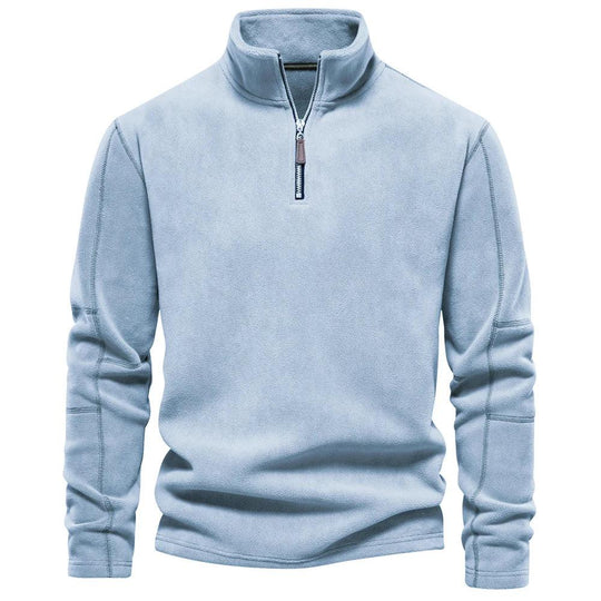 Herre Jakke Fleece Pullover Casual Stil med Halv Lynlås 6