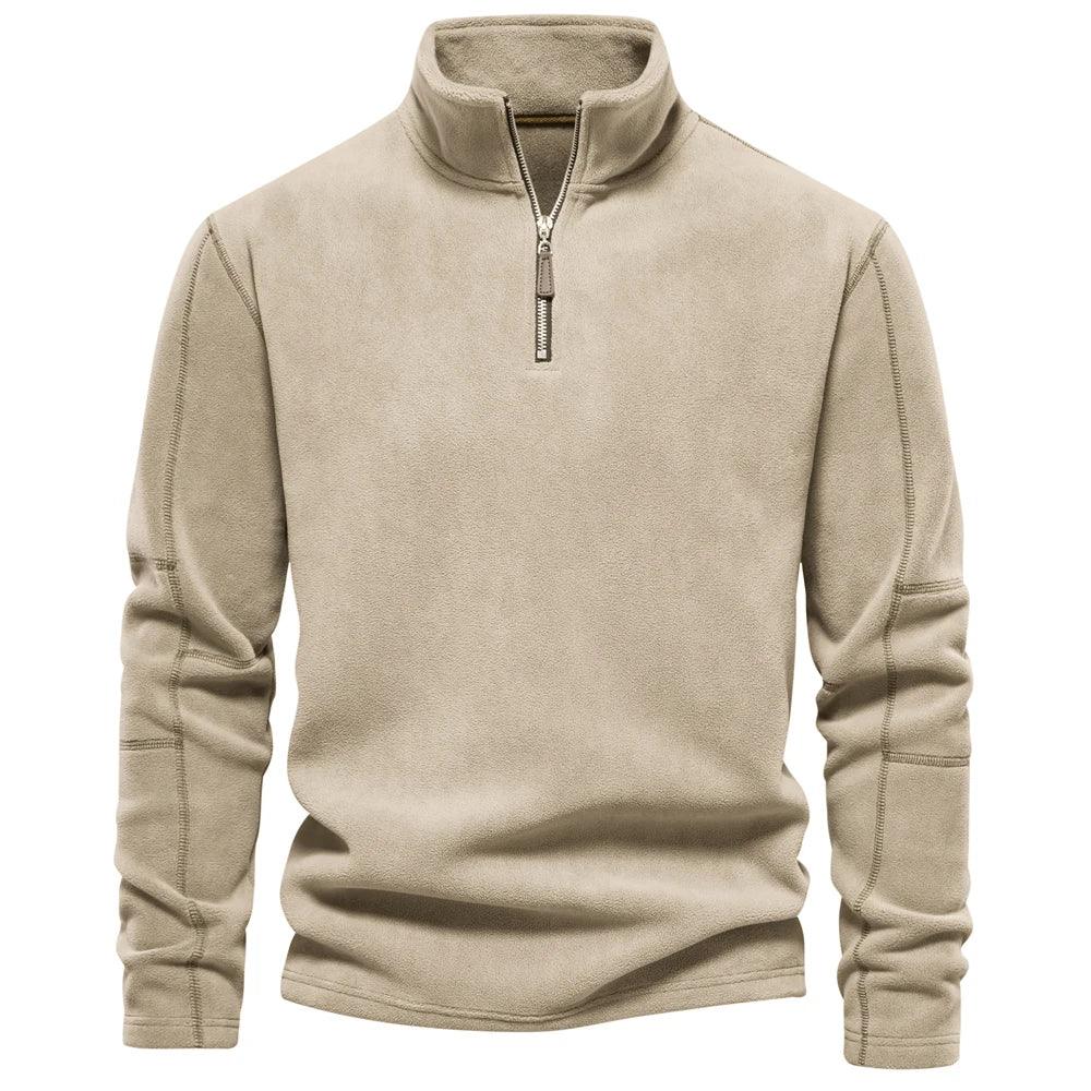 Herre Jakke Fleece Pullover Casual Stil med Halv Lynlås 9