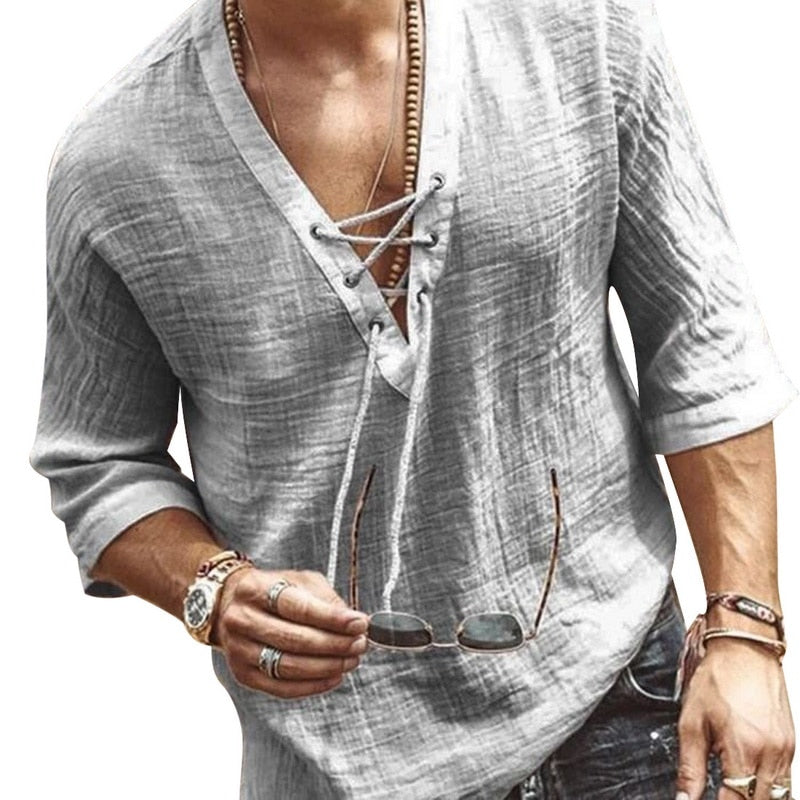 Herre Katoenen Bluse Afsnit Design 1