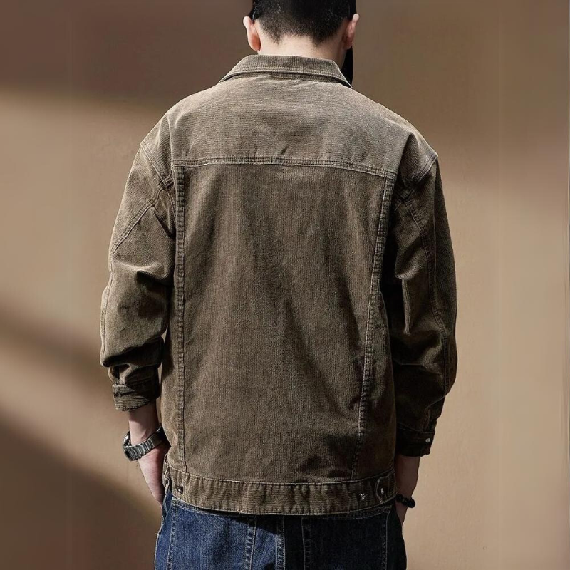 Herre Khaki Corduroy Jakke Robust Design 1