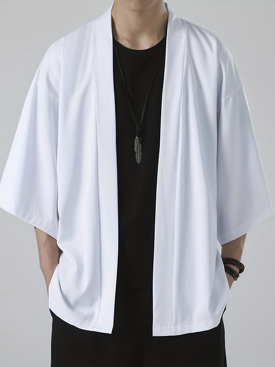 Herre Kimono i Japansk Stil med Åben Front 1