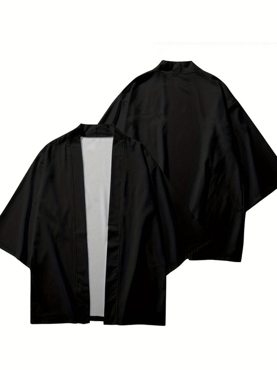 Herre Kimono i Japansk Stil med Åben Front 3