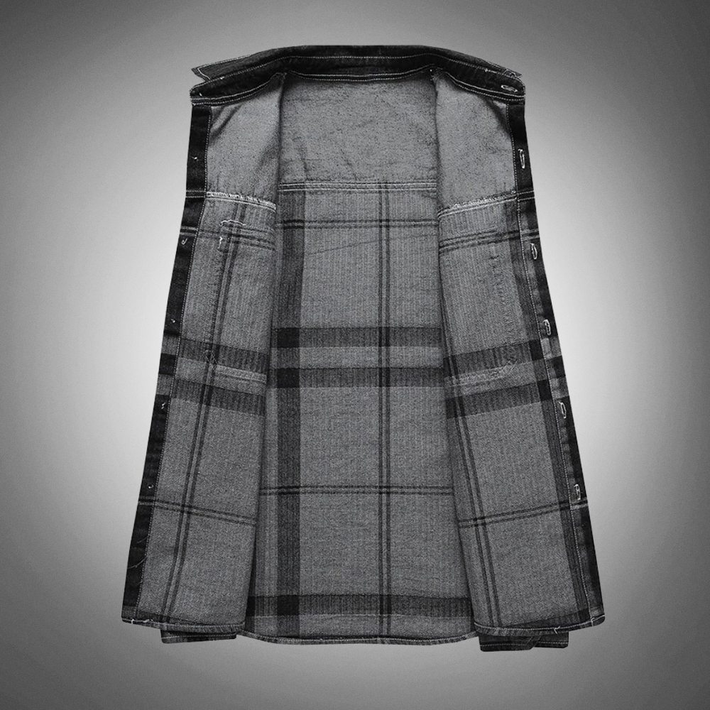 Herre Klassisk Jakke Med Knaplukning 3