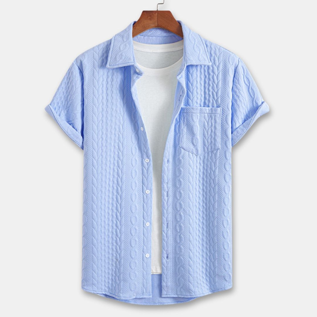 Herre Knitted Coastal Shirt Komfortabel Design 1
