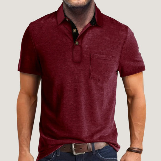 Herre Kortærmet Skjorte Farvet Blok Polyester Regular Fit 2