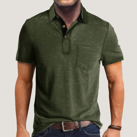 Herre Kortærmet Skjorte Farvet Blok Polyester Regular Fit 5