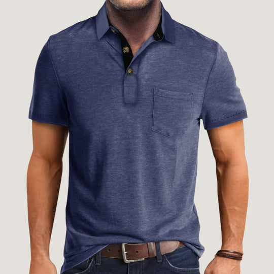 Herre Kortærmet Skjorte Farvet Blok Polyester Regular Fit 6