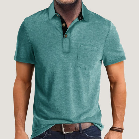 Herre Kortærmet Skjorte Farvet Blok Polyester Regular Fit 8