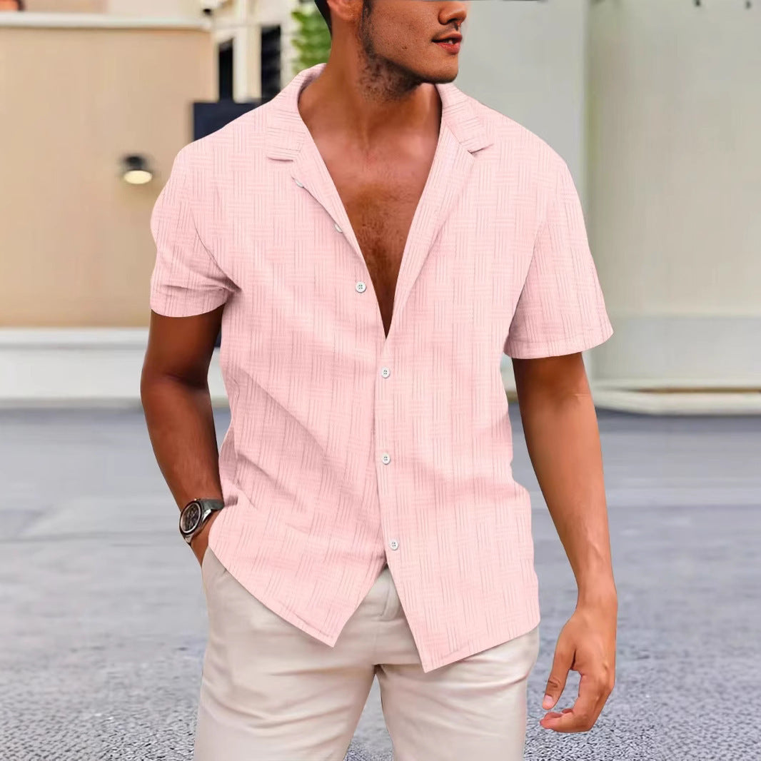 Herre Kortærmet Skjorte Klassisk Pasform Button-Up 1