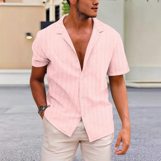 Herre Kortærmet Skjorte Klassisk Pasform Button-Up 1