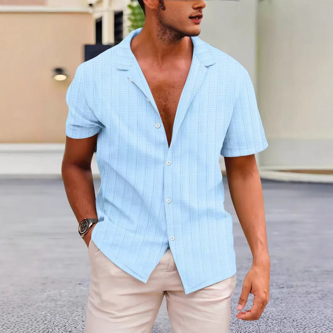 Herre Kortærmet Skjorte Klassisk Pasform Button-Up 2