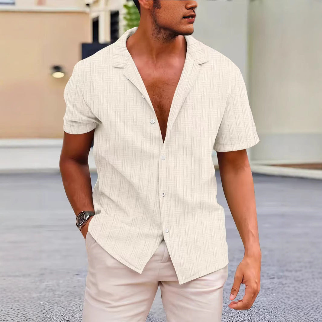 Herre Kortærmet Skjorte Klassisk Pasform Button-Up 3