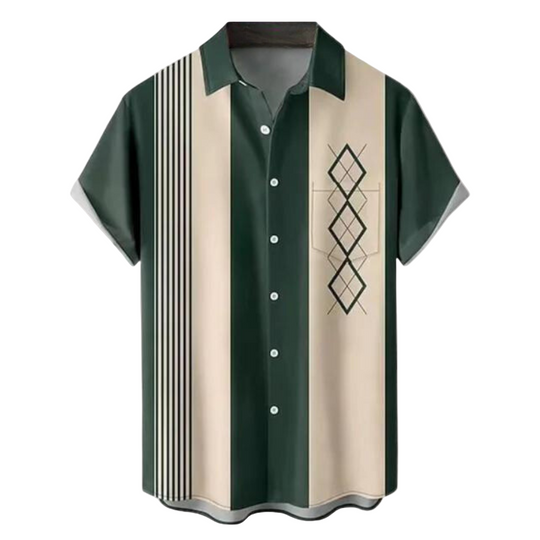 Herre Kortærmet Skjorte Retro Stil - Alsidig Skjorte til Mænd 0