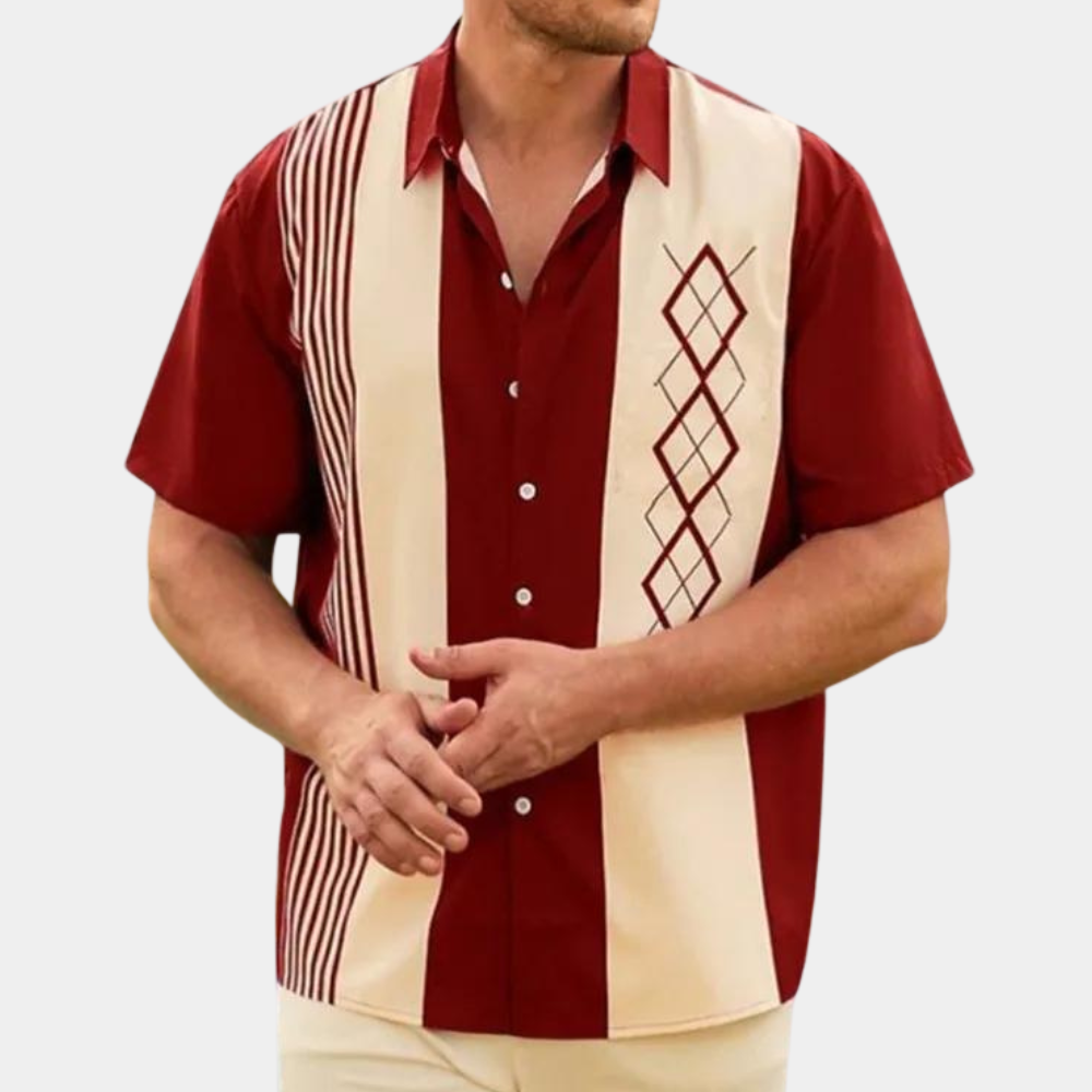 Herre Kortærmet Skjorte Retro Stil - Alsidig Skjorte til Mænd 1