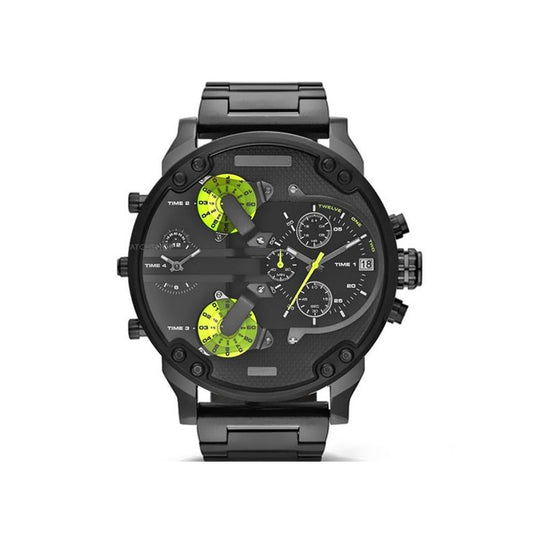 Herre Kronograf Ur i Rustfrit Stål 0